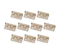 10 Pieces Iron Furniture Connectors with Four Holes Flat Opening 90 Degree Hinges for Building and Repairing Wooden Boxes and Cases (Silver)