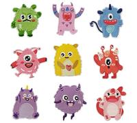 10 Pieces Iron On Patches for Kids Little Monster Patches for Ironing Iron On Patches for Clothing Adult Embroidery Patches Patch for Clothes for Covering Cracks or Holes
