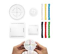 10 Pieces Kumihimo Disks Set, kumihimo Starter kit, kumihimo Disk Beading, Beading Cord Disc with Cord, Round Square Kumihimo Disc Weaving Craft, Kumihimo Disks Practical Beading Braiding Plate (A)