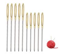 10 Pieces Large Eye Blunt Needles,Gold Large Eyed Blunt Ended Hand Sewing Needles Easy Thread Big Eye Yarn Wool Knitting Needle for Yarn Sewing Darning