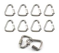 (10 Pieces) M3.5 Delta Quick Link 304 Stainless Steel Triangle Carabiner Heavy Duty Chain Connector Screw Lock Quicklink