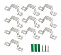 (10 Pieces) M38x38mm Square Tube Bracket 304 Stainless Steel U Shape Metal Bracket Pipe Hanger Strap Hose Clamp with Screws