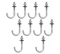 (10 Pieces) M6x50x140mm Roof Anchor Bolt 304 Stainless Steel J Hook Wall Hook Long Shank Hooks With Hex Nut Concrete Anchors Screws