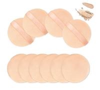 10 Pieces Makeup Puff for Face Powder, 2.36 inch Cosmetic Puff for Foundation Velour Pure Cotton Applicator Cotton Cosmetic Pads with Ribbon