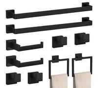 10-Pieces Matte Black Bathroom Accessories Set