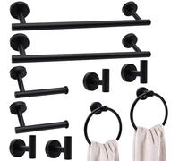 10-Pieces Matte Black Bathroom Accessories Set, Stainless Steel Bathroom Hardware Set, Bath Towel Bar Set, Towel Racks for Bathroom Wall Mounted.