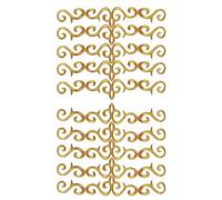 10 Pieces Metallic Embroidered Iron on Patch Vine Border Lace Applique Long Scroll Motif for Wedding Bridal Gown Dress Pillow Sewing Accessories Embellishment (Gold)