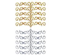 10 Pieces Metallic Embroidered Iron on Patch Vine Border Lace Applique Long Scroll Motif for Wedding Bridal Gown Dress Pillow Sewing Accessories Embellishment (Mixed)