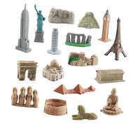 10 Pieces Mini Building Kits Figurines Historical Landmarks Building Decor Famous Landmark Model Pyramids Toys for Diorama Projects Gift Giving Childr, 17 pcs