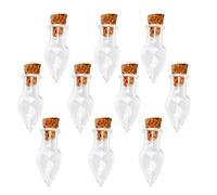 10 Pieces Mini Glass Bottle Cute Jars Vials with cork Wish Bottle glass vial pendant (Tear Drop)