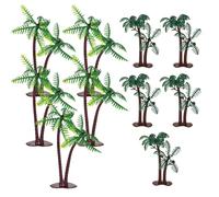 10 Pieces Mini Palm Tree Set, Artificial Palm Trees for Rainforest Diorama Supplies, Realistic Tiny Fake Tree Decor Hawaiian Decorations (2 Sizes)