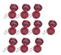 10 Pieces Mirrored Equipped Rose Cosmetic Cases Set Small Travel Lipstick Holders Storage Box For Beauty Essential Cosmetic Jars For Lipstick