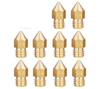 10 pieces mk8 brass nozzle 0.2mm 0.3mm 0.4mm 0.5mm 0.6mm extruder head nozzles for 1.75mm cr10 cr10 Ender-3 3D printer parts distinctive(Mixed Size 2)