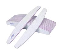 10 Pieces Nail Files 100/180 Double-Sided Reusable and Washable, Half Moon Files for Home and Professional Use
