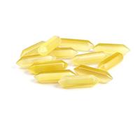 10 Pieces Natural Crystal Pillar Double-Pointed Cat's Eye 32x8mm/1.26x0.31in Rough Stone Polished Hexagonal Prism Pendant(Light Yellow)