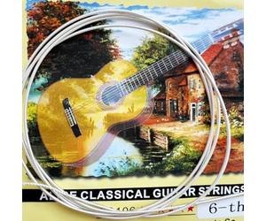 10 Pieces Nylon Core Silver Plated Antirust Coating E 6th Single Classical Guitar Strings Hard Tension .044 inch