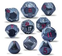 10 Pieces Odd Numbered Polyhedral Dice Set D3-D25, Odd Number Dice D3, D5, D7, D9, D11, D13, D15, D17, D19, D25 for Role Playing Table Games (Marble Black Set)
