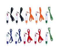 10 Pieces of 4-Color Ballpoint Pens, Multi-Color Marker Pens, Multi-Color Ballpoint Pens with Lanyards, Anti-Lost Portable Pens, Neck-Hanging Ballpoint Pens, Office and Study Supplies