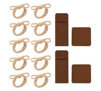 10 Pieces Of Bowknot Napkin Rings And 2 Sets Of Coaster Knife And Fork Bags, Hand-Woven With Jute Rope, Create A Warm Atmosphere, Suitable For Weddings, Parties, Family Dinners And Festivals.