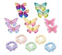 10 Pieces Of Butterfly Hair Clips And 5 Pieces Of Butterfly Hair Ties, Butterfly Jewelry, Hair Accessories For Girls, Cute Hair Accessories, Elastic And Durable Hair Rope