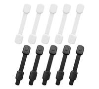 10 Pieces of Children's Protective Lock, Self-Adhesive Simple Door Lock, Children's Protective Equipment, Furniture Accessories (White, Black).