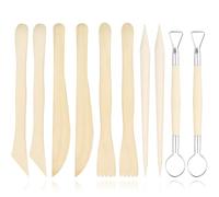 10 Pieces of Clay Tools, Clay Accessories, Pottery Tools, Clay Modeling Tools, Plasticine Tools, Clay Modeling Tools (Wood Color)