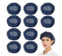 10 Pieces of Dust-Proof Work Caps, Light and Breathable Fabric, Elastic and Adjustable Cap Circumference, Practical Models for Many Occasions, Daily Protective Equipment. Navy Blue