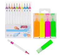 10 Pieces of Erasable Markers and 4 Pieces of Highlighters, Study and Office Supplies, Writing Tools, Drawing Tools, Reading Marking Tools