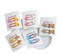 10 pieces of fabric hair clips, hand-made cute animal mushroom side clips that won't damage the hair
