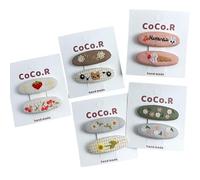 10 pieces of fabric hair clips, with cute hand-embroidered flowers and side clips that won't damage the hair