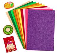 10 Pieces of Felt Fabric, 20 x 30 cm Blanket Sheets Fabrics, Colorful Felt Squares Crafts, DIY Craft Project, Sewing