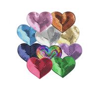 10 Pieces Of Heart-Shaped Sequin Patches, Heart-Shaped Sequined Appliques, Sequin Embroidered Patches, Diy Iron-On Cloth Patches, Hairpin Decorative Patches, Clothing Backpack Appliques
