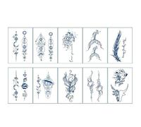 10 Pieces Of Juice Finger Tattoo Stickers Semi-Permanent Herbal Animal Flower Simple Tattoo Stickers