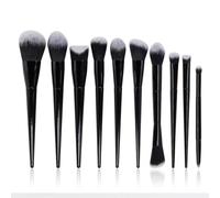 10 Pieces of Makeup Brush Set Full Set of Black Powder Eye Shadow Brush Beauty Tools (D As shown)