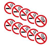 10 Pieces of No-Smoking Self-Adhesive Stickers, No-Smoking Signs, Vehicle No-Smoking Stickers, Waterproof Stickers, Suitable for Business, Offices, Schools, Vehicles and Other Public Places
