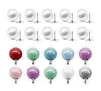 10 Pieces of Pearl Buttons, 10 Pieces of Colorful Glossy Imitation Pearls, Pearl Buttons, Pearl Brooches, Pearl Buttons for Sewing, Pearl Pins for Clothes, Shirt Button Covers Off-White