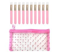 10 Pieces Of Pink Multifunctional Brushes, 1 Piece Of Pink Cosmetic Bag, Outdoor Travel Storage Bag, Hotel Toiletry Bag, Transparent Mesh Bag, Cleansing Mask Brush, Face Washing Tool.