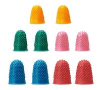 10 Pieces of Rubber Non-Slip Fingers, Rubber Thimble, Particle Fingertip Protective Cover, Finger Protector, (Multi-Color).