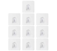 10 Pieces of Transparent Hooks, Simple Bathroom Hooks, Plastic Traceless Hooks, Household Items Storage, Suitable for Kitchen, Bathroom, and Entrance.