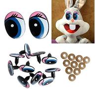 10 Pieces Oval Blue Plastic Safety Eyes for Dolls, Doll Eyes, DIY, 24 x 18 mm, Practical and Popular, Doll Making, Handicrafts, Painting and Crafts, Home Decoration，Puppenherstellung