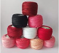 10 Pieces Pearl Crochet Cotton Crochet Thread Ball Yarn Assorted Color Size 8 Pearl Cotton Balls Projects, Blankets, Glove and Applique (10 Grams Each Ball)