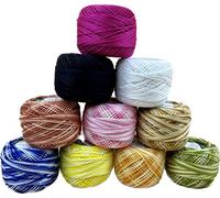 10 Pieces Pearl Crochet Cotton Crochet Thread Ball Yarn Assorted Color Size 8 Pearl Cotton Balls Projects, Blankets, Glove and Applique (10 Grams Each Ball) (Dual-Tone 02)