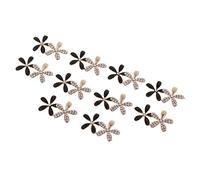 10 Pieces Pearl Rhinestone Flower Button Crystal Flatback Ornaments F, Style E 10 Pcs
