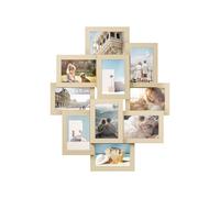 SONGMICS Collage Picture Frame, 10 Openings for 4x6 Photos, Multi-Photo Display for Wall Decor, Natural Beige RPF020N01