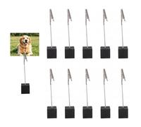 10 Pieces Photo Holder,Table Card Holders,Memo Clip,Crocodile Clipphoto Display Holders,Alligator Clips with Wooden Base,Vertical Note Cube for Tables,Shop Display Price Tag,Wedding Party