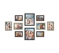 10 Pieces Picture Frame, Maroon Brown + Heather Greige + Ash Black