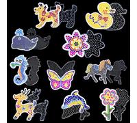 10 Pieces Plaque pour Perles à Repasser, Pegboard for Fusion Beads, Square Base for Pegboard Beads, Iron on Melting Beads for Creative Fun Patterns