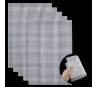 10 Pieces Plastic Mesh Canvas Sheets for Embroidery Crafting, Plastic Needlepoint Canvas, Fursuit Eye Mesh for Crafts DIY, Knit Crochet Projects,Cross-Stitch, Bag Making(White)