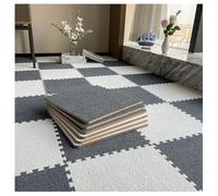 10 Pieces Plush Foam Floor Mat Square Interlocking Carpet Tiles With Border Fluffy Floor Protection Mat Floor Tiles Soft Climbing Area Rugs For Bedroom(Dark gray+white,30pcs)