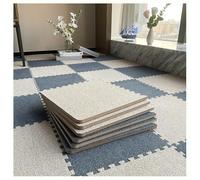 10 Pieces Plush Foam Floor Mat Square Interlocking Carpet Tiles With Border Fluffy Floor Protection Mat Floor Tiles Soft Climbing Area Rugs For Bedroom(Dark gray+light brown,20pcs)